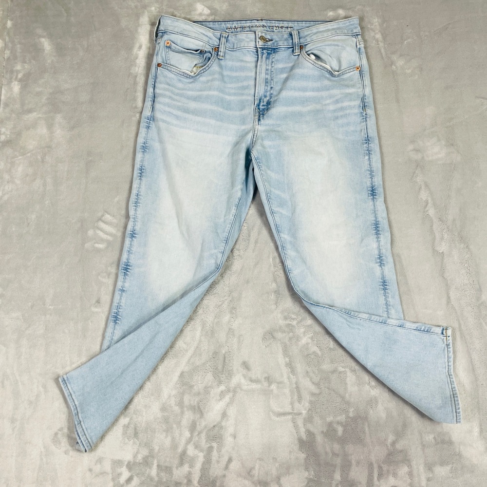 American Eagle Jeans Mens 36x26 Light Wash Excellent Straight Leg Denim Pants